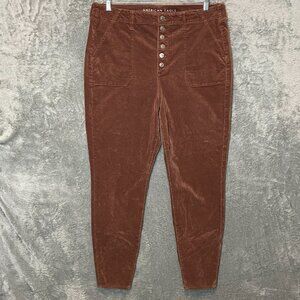 American Eagle Women Curvy High Rise Jegging Button Fly Corduroy Jean 18 Long